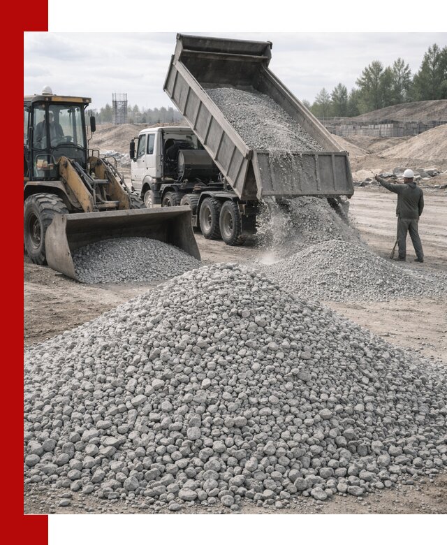 Доставка известнякового щебня фр. 5–20 в Анжеро-Судженске
