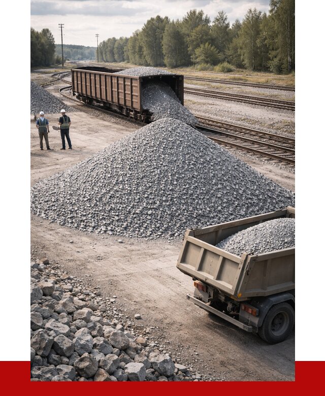 Железнодорожный щебень 20-60 в Анжере-Судженске от 1744 р. | ПРОНЕРУДНжр