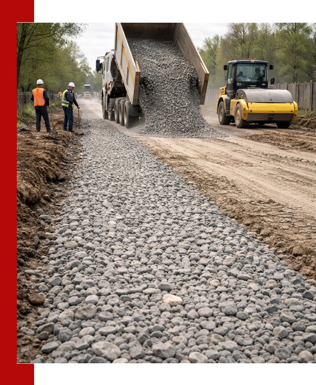 Доставка щебня для отсыпки дорог в Анжеро-Судженске высокого качества