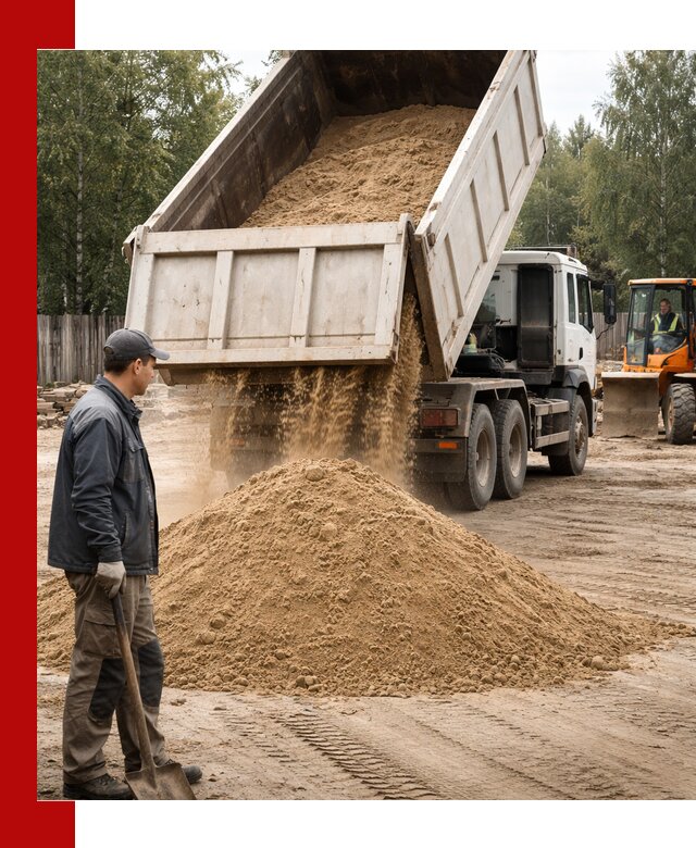 Доставка и продажа песка с разгрузкой в Анжеро-Судженске