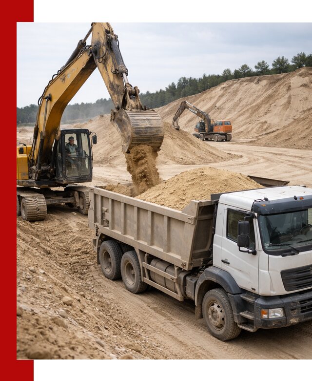 Доставка карьерного песка с самосвалами и разгрузкой в Анжеро-Судженске