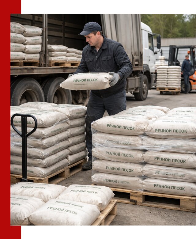 Речной песок в мешках с доставкой в Анжеро-Судженске