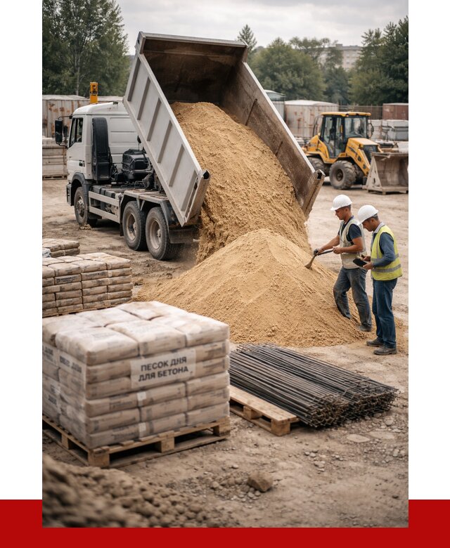 Песок для бетона в Анжеро-Судженске от 2564 р. с доставкой, ПРОНЕРУДНжр