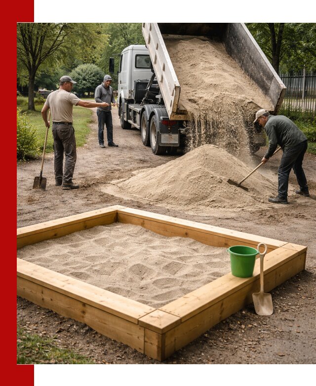 Песок для песочницы с доставкой в Анжеро-Судженске недорого и чистый