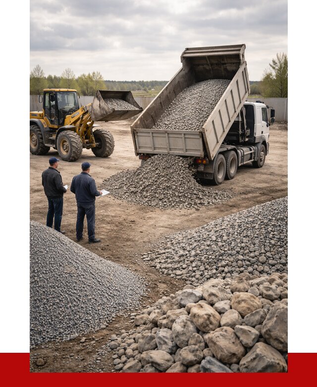 Гравий и камень с доставкой в Анжеро-Судженске от 4308 р. - ПРОНЕРУДНжр