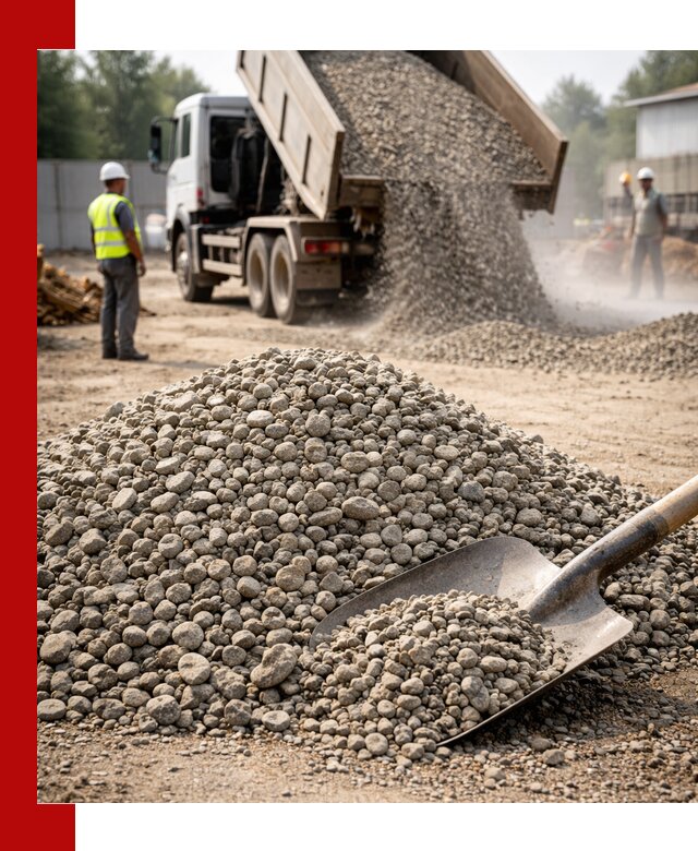 Доставка гравия фракции 20-40 в Анжеро-Судженске с самосвалами