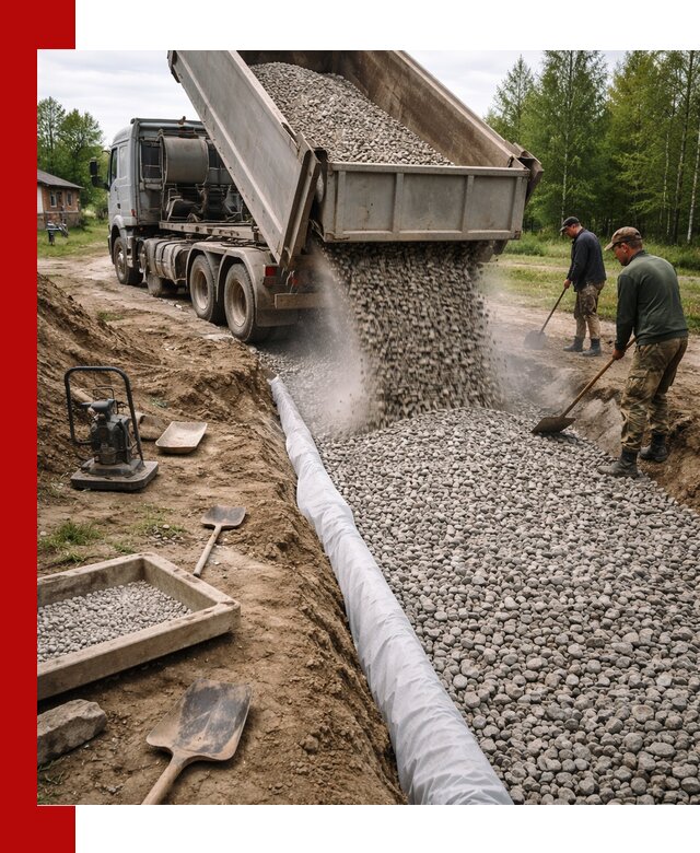 Гравий для дренажа с доставкой в Анжеро-Судженске качественный и недорогой