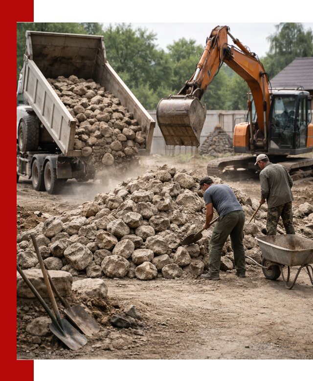 Доставка и разгрузка бутового камня в Анжеро-Судженске