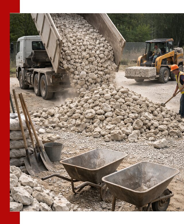 Доставка и продажа бутового известнякового камня в Анжеро-Судженске