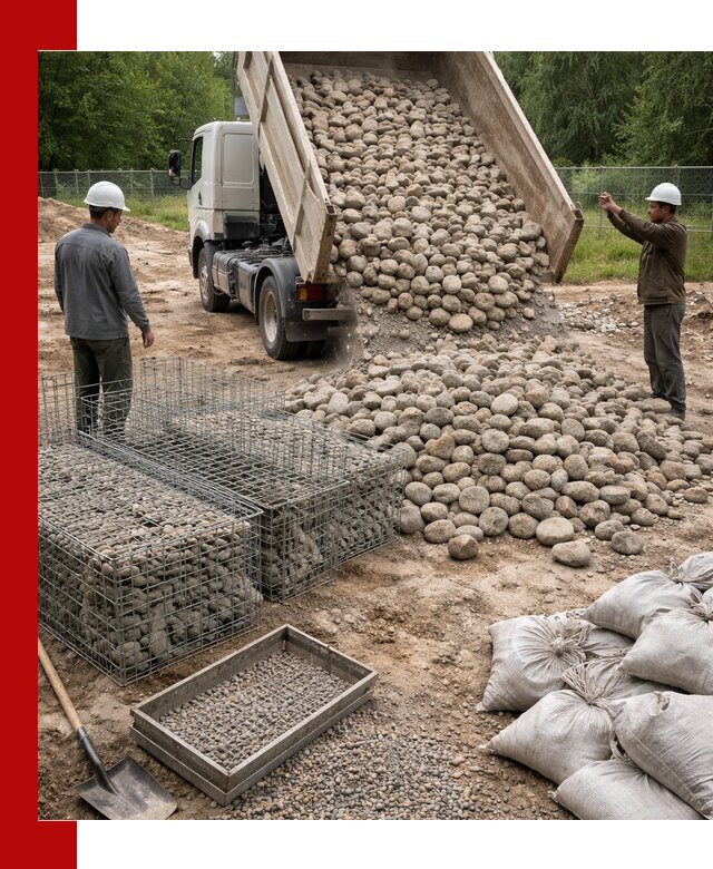 Камень для габионов фракция 70–151 в Анжере-Судженске