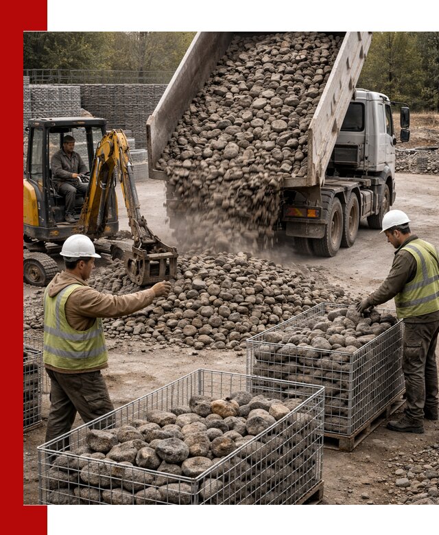 Камень для габионов фракция 100–201 в Анжере-Судженске