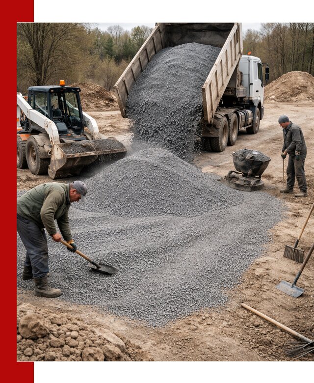 Отсев для подсыпки в Анжеро-Судженске — доставка и подсыпка на участок