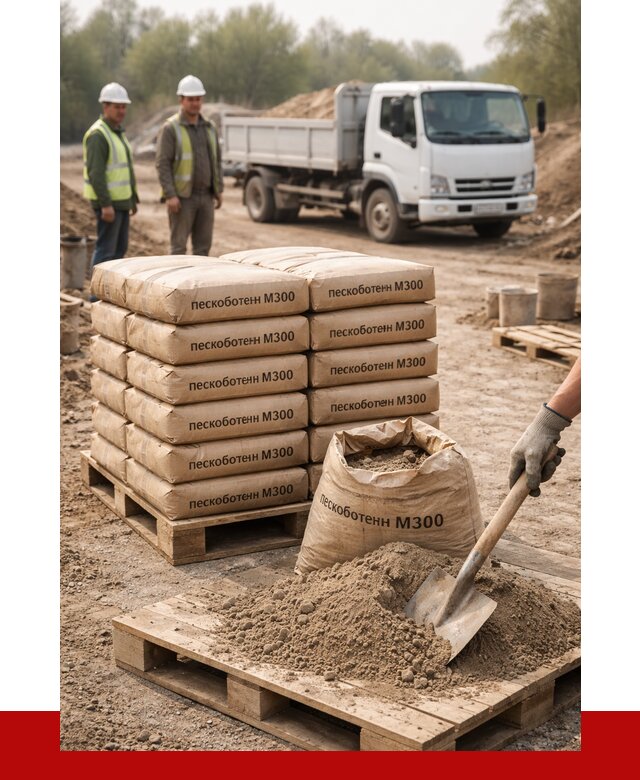 Пескобетон М300 в Анжеро-Судженске с доставкой от 4770 р. за куб | ПРОНЕРУДНжр