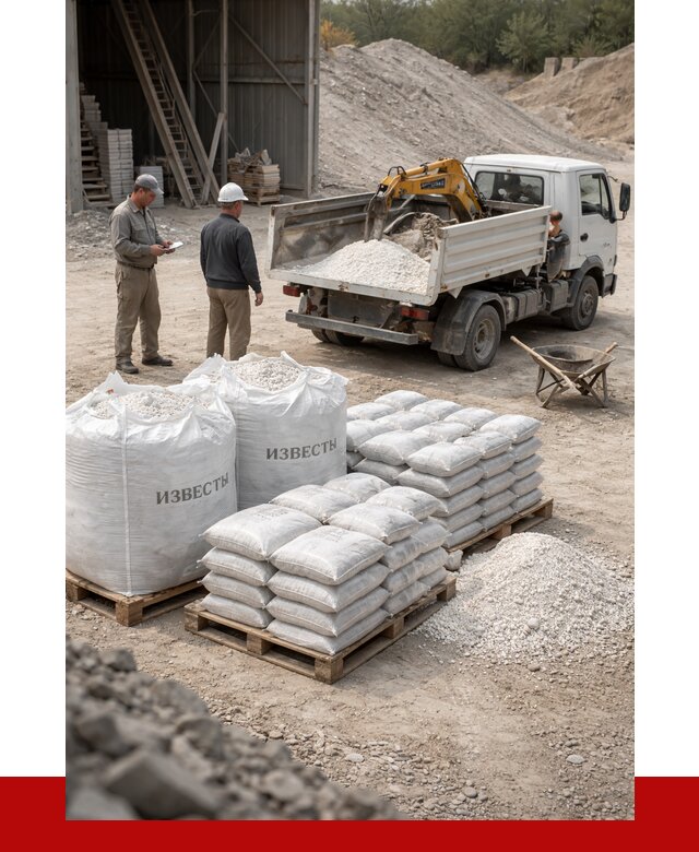 Известь строительная в Анжеро-Судженске с доставкой от 4308 р. | ПРОНЕРУДНжр