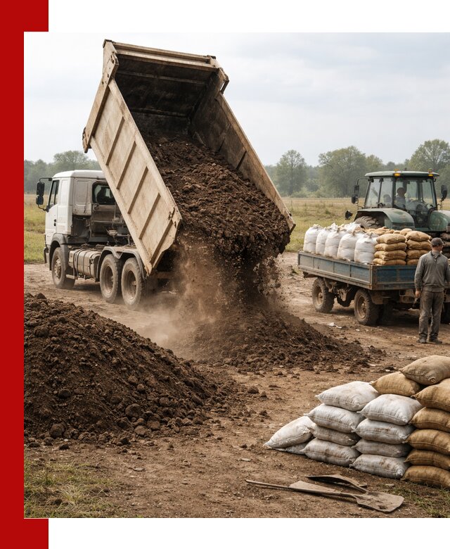 Доставка грунта и удобрений оптом в Анжеро-Судженске для сельхоз и строительства