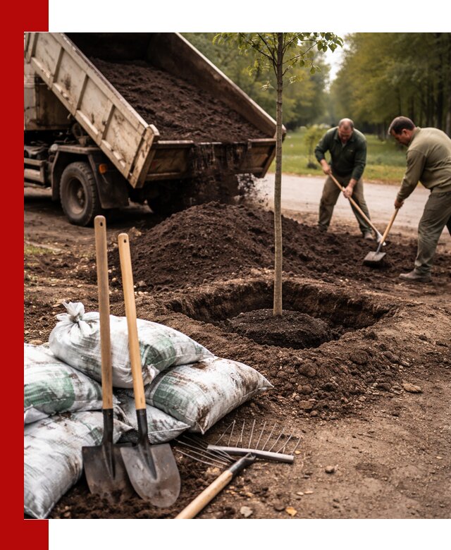 Грунт для посадки деревьев в Анжеро-Судженске — доставка и подготовка почвы