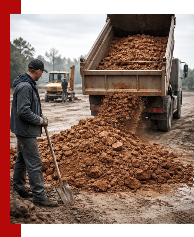 Глина для засыпки в Анжеро-Судженске с доставкой самосвалами