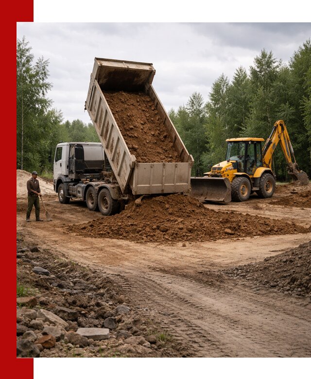 Доставка суглинка самосвалами в Анжеро-Судженске подсыпка и планировка