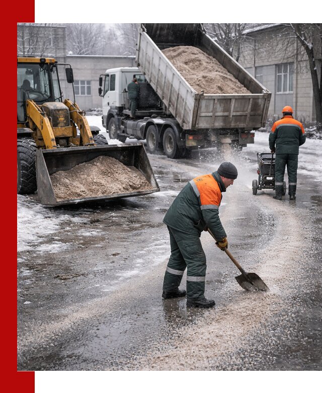 Реагент против гололеда с доставкой и нанесением в Анжеро-Судженске