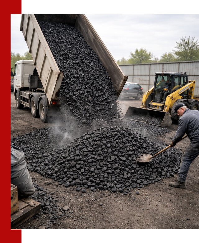 Доставка угля орех в Анжеро-Судженске оптом и в розницу