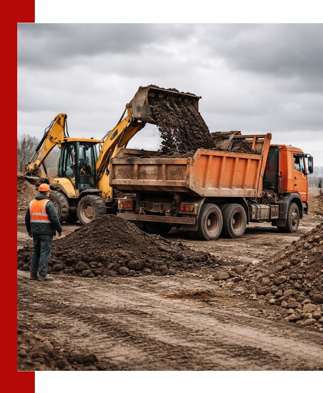 Вывоз грунта и строительного мусора в Анжеро-Судженске грузовыми самосвалами