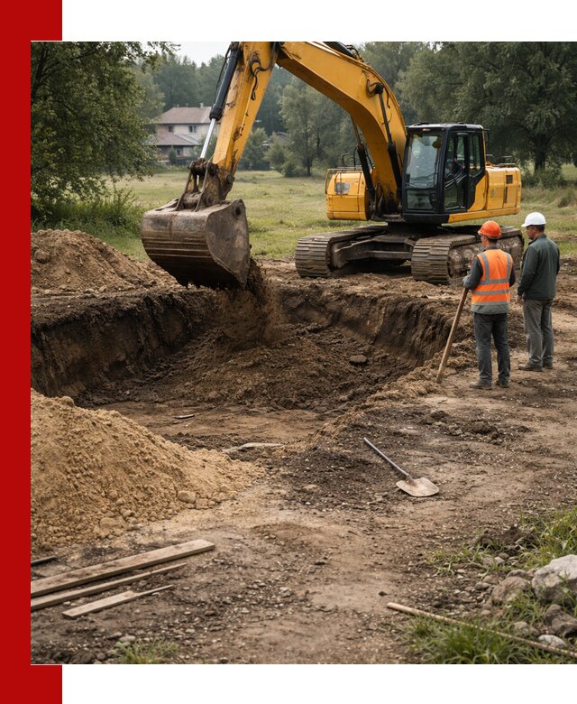 Рытье котлована под фундамент в Анжеро-Судженске (быстро и недорого)