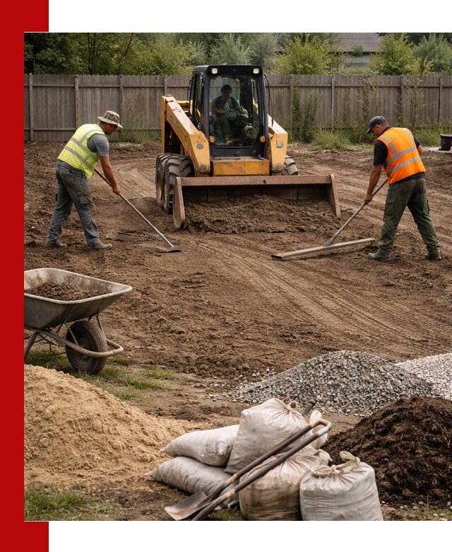 Выравнивание участка под строительство и благоустройство в Анжеро-Судженске