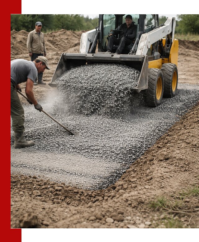 Устройство щебеночной подушки в Анжеро-Судженске для дорог и фундаментов